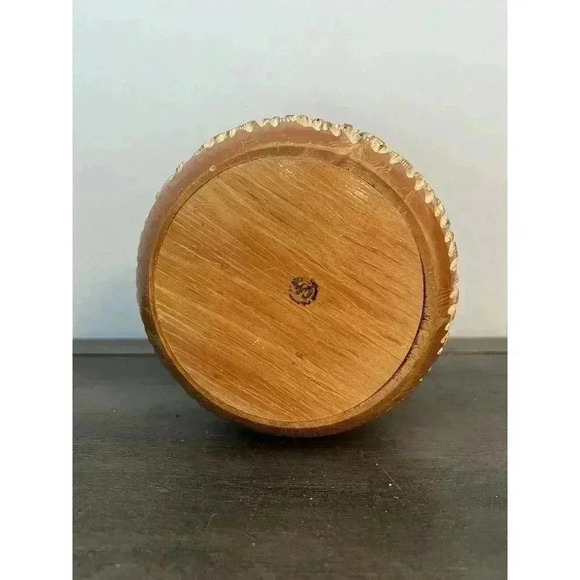 Macabo Cusano Carved Wood Fruit Basket by Aldo Tura Made In Italy MCM Vintage - Picture 4 of 7